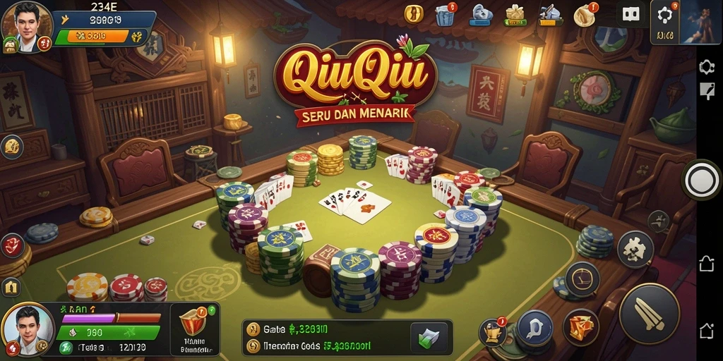 Tampilan gameplay seru dalam permainan QiuQiu 234E.