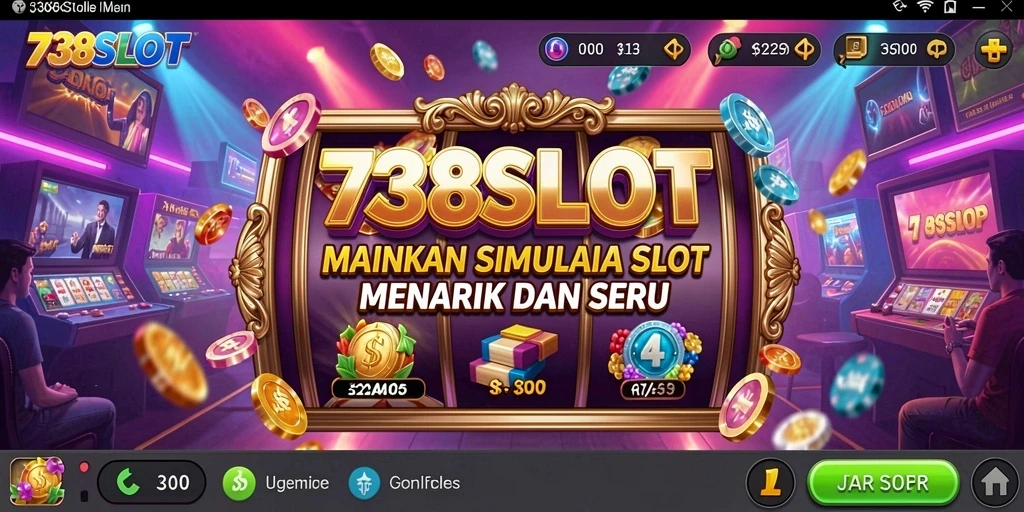 Tampilan screenshot utama 738SLOT menampilkan gameplay slot yang seru dan menarik.