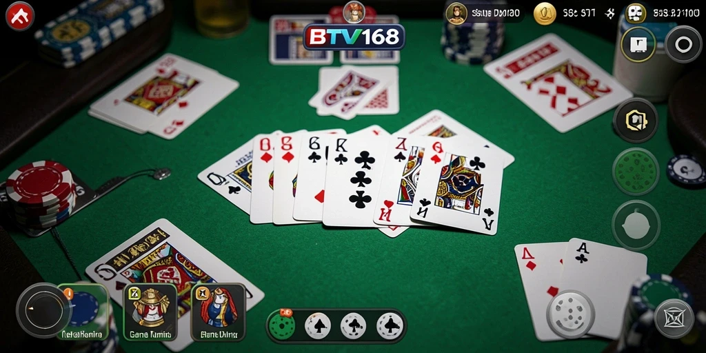 Screenshot gameplay BTV168 yang menampilkan aksi seru permainan Domino.