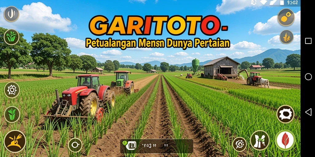 Screenshot utama GARITOTO menampilkan suasana ladang yang indah dengan tanaman subur.