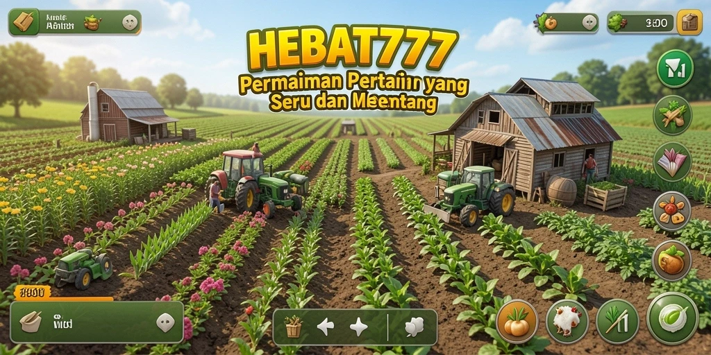 Screenshot HEBAT777 menampilkan pemandangan indah pertanian yang subur.