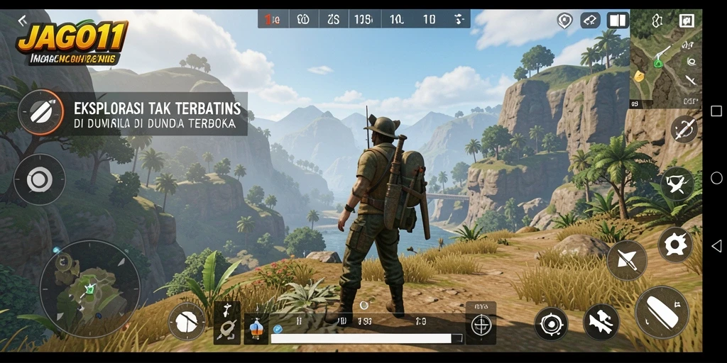 Tampilan gameplay menarik dengan grafis dunia terbuka yang menakjubkan.