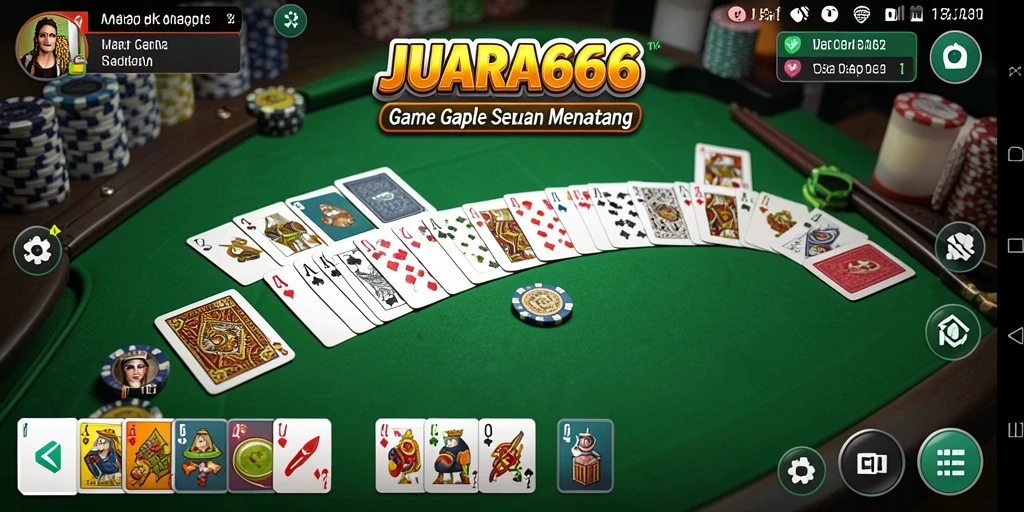Tampilan menarik gameplay JUARA666 dalam permainan Gaple.