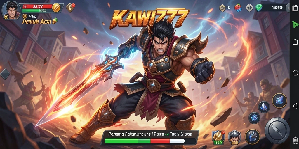 Tampilan gameplay KAWI777 yang mendebarkan dan penuh aksi.