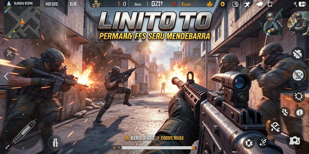 Tangkapan layar utama gameplay yang membuktikan aksi tembak menembak seru di LINITOTO.