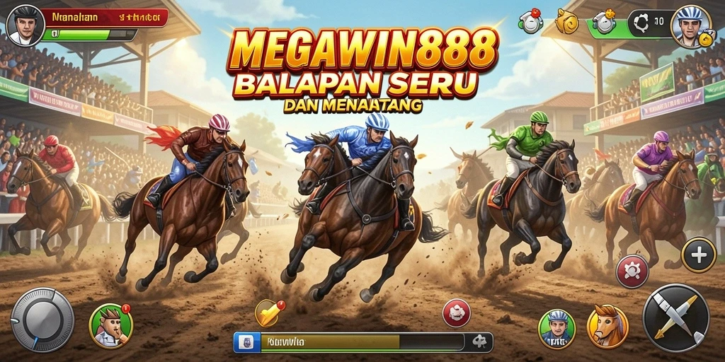 Gameplay balapan seru di MEGAWIN888 yang menantang.