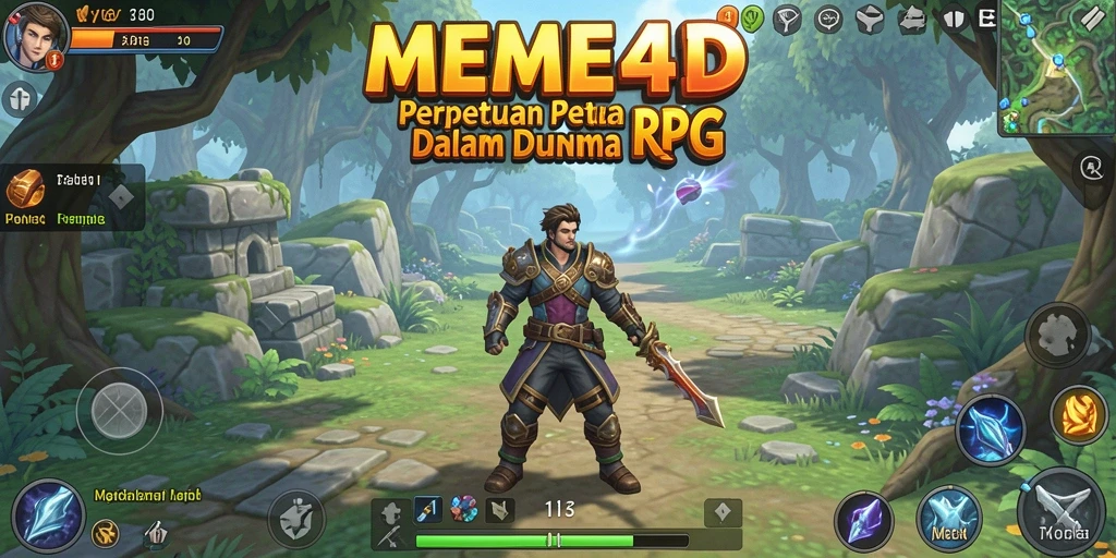 Tampilan gameplay menarik dari MEME4D yang menampilkan aksi RPG.