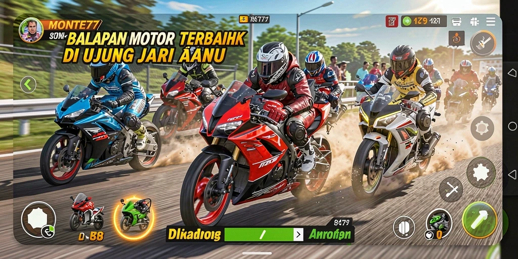 Gameplay seru balapan motor di MONTE77 dengan grafis memukau