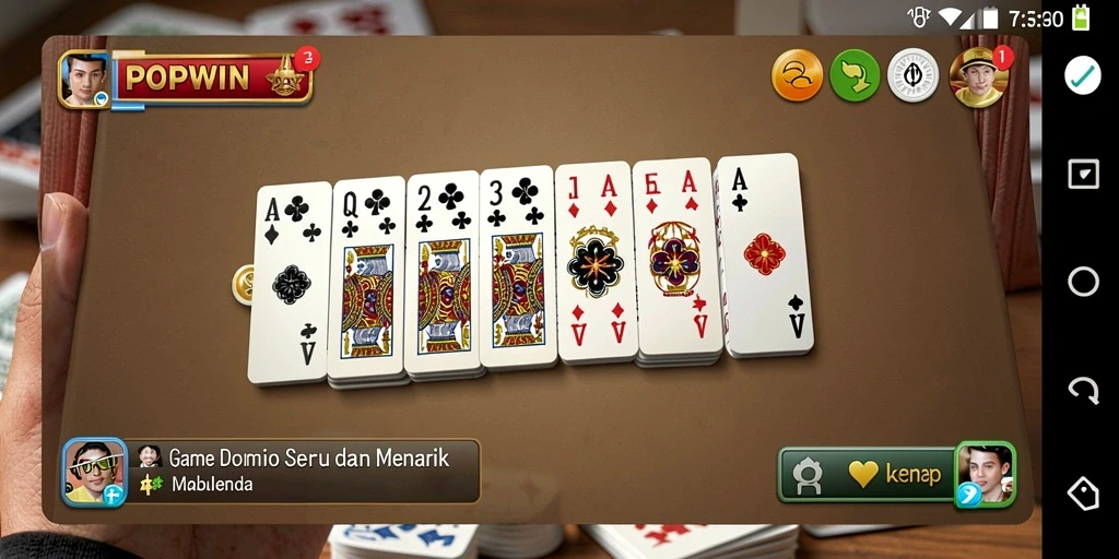 Tampilan gameplay seru dari game Domino POPWIN.