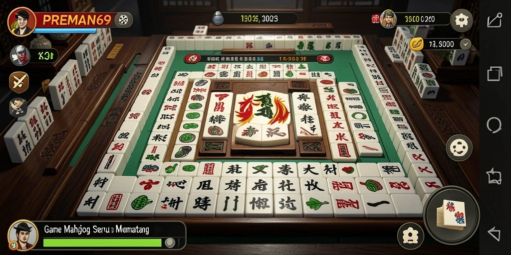 Tampilan gameplay menarik dari PREMAN69 dengan suasana Mahjong yang menawan.