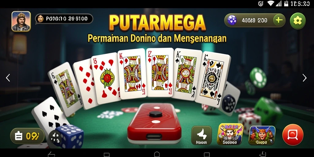 Tangkapan layar gameplay PUTARMEGA yang menampilkan serunya permainan Domino.