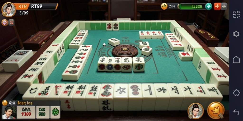 Tangkapan layar dari gameplay Mahjong RT99 yang menarik.