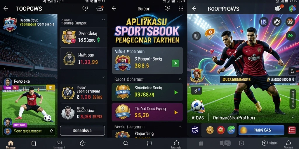 Screenshot utama TOOPGWS yang menampilkan antarmuka pengguna aplikasi Sportsbook.