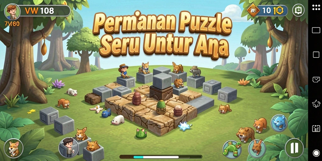 Tampilan gameplay seru dari VW108 yang penuh tantangan Puzzle.