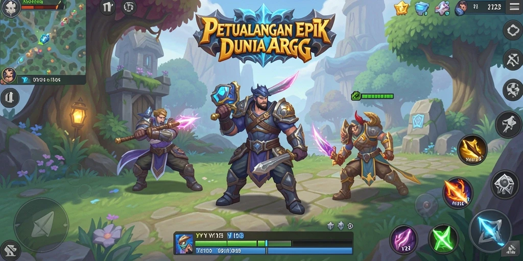 Tampilan gameplay mendebarkan di YY123 dengan pertempuran epik.